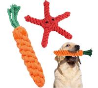 FENQURO giochi per cani, Giocattoli per la dentizione per cuccioli Giocattoli indistruttibili per cani Giocattoli da masticare per cani da 8 settimane Carota Giocattolo per cani di mezza taglia
