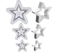FENQURO Stampi in silicone a forma di stella, 3 stampi in silicone a forma di stella, per versare stampi in silicone a forma di stella, stampi in silicone per Natale, stampi in silicone