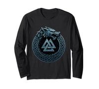 Fenrir Lupo Ouroboros Valknut Mito Norreno Simbolo Vichingo Maglia a Manica