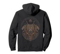 Fenrir Wolf Odin Lupi Rune Fenriswolf Vichingo Valhalla Felpa con Cappuccio