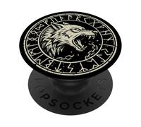Fenrir Wolf Odin Rune Fenrirwolf Guerriero vichingo Valhalla PopSockets PopGrip Adesivo