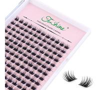 Fenshine, Ciglia finte a ciuffetti singoli con base larga, curvatura C/D, 9-15 mm di lunghezza, morbide, per uso personale e domestico fai da te (144 pezzi da 10 mm, curvatura D)