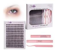 Fenshine Ciglia Finte Cluster, di lunghezza, morbide, per uso personale e domestico,I vecchi lotti vengono spediti a caso (T05 Eyelash Extension Kit)