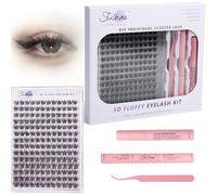 Fenshine Ciglia Finte Cluster, di lunghezza, morbide, per uso personale e domestico (W-7 Eyelash Extension Kit)