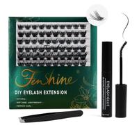 Fenshine Cluster Lashes Individual Lashes Wide Stem C/D Curl 9-15mm Length DIY Eyelash Extension Individual Soft False Lashes for Personal Use at Home… (MIX 9-15mm, SA05)