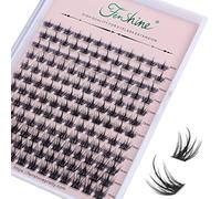 Fenshine Cluster Lashes Individual Lashes Wide Stem C/D Curl 9-15mm Length DIY Eyelash Extension Individual Soft False Lashes for Personal Use at Home (Stile grano)