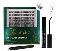 Fenshine Cluster LashesIndividual Lashes Wide Stem C/D Curl 9-15mm Length DIY Eyelash Extension Individual Soft False Lashes for Personal Use at Home… (MIX 9-15mm, SE06)