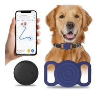 Fenshine - Localizzatore per cani e gatti, localizzatore GPS per gatti, con supporto in silicone, senza canone mensile, impermeabile, compatibile con Apple Airtag Find My (solo iOS), dispositivo di