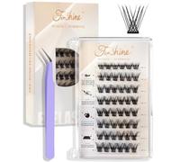 Fenshine Self Adhesive Lash Clusters, No Glue Lash Extension Reusable 9-14 mm Self Adhesive DIY Eyelash Extensions (D13)