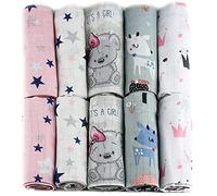 FENSILO Mussole di Cotone - Mussole Neonato - MADE IN EU - Pacco da 10, 70x80cm- Telo Mussola - Rosa- Mussole Bimba - Mussola certificazione OEKO-TEX STANDARD 100