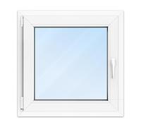 FENSTERVERSAND - Finestra in plastica bianca - Finestra apribile 80 x 80 in plastica con maniglia, finestra girevole e ribaltabile, vetro trasparente - DIN sinistra - 800 x 800 mm, 80 x 80 cm