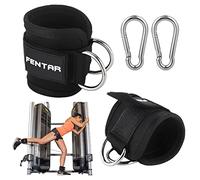 Fentar 2 Pezzi Cavigliere Cavi Palestra, Cinghie per Cavigliere Palestra, Confortevole Cavigliera Palestra per Estensione delle Gambe di Uomini e Donne, Ankle Strap per Allenamento delle Gambe (Nero）