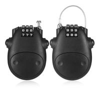 Fentar 2Pezzi Lucchetto Casco Moto, Antiruggine Piccolo Lucchetto per Casco Moto, Flessibile Antifurto Casco, Retrattile, in Acciaio Inox da 73 cm Sci Bici Leggero Bagagli