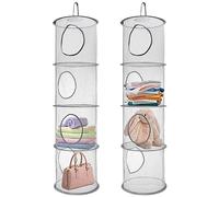 Fentar 2Pezzi Porta Oggetti da Appendere, 4 Livelli Rete di Stoccaggio Sospesa, Portaoggetti da Appendere Pieghevole Organizer Salvaspazio Sospeso per Teddy Vestiti Quilt Armadio