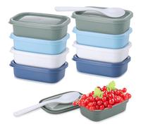 Fentar 9Pcs Contenitori per Alimenti, 110ML Contenitori Plastica con Coperchio, Contenitori Ermetici per Alimenti per Microonde e Freezer, Riutilizzabili Piccoli Contenitori per Alimenti