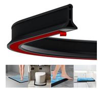 Fentar Barriera per Pavimento della Stanza Umida, 2 m, Paraspruzzi Autoadesiva in Gomma per Doccia, Striscia Flessibile per Soglia (Nero)