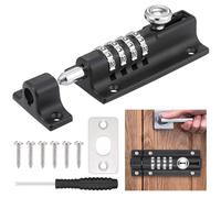 Fentar Serratura con Combinazione, Chiavistello Combinazione con Viti, 4 Cifre ad Alta Sicurezza Serratura Porta, Impermeabile Serratura Porta Scorrevole, Serratura Antiruggine per Porta Fienili