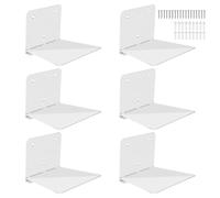 FENTEC Mensole da Muro per Libri, Libreria a Muro Sospesa, Libreria Invisibile a Parete, Libreria in Metallo Nascosta per la decorazione della camera da letto e dell'ufficio, 6 Pezzi(Bianco)