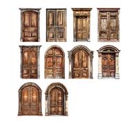 Fenteer 10 Pezzi di Carta per Scrapbooking, Diario, Forniture di Carta, Cartoncino con Motivi Vintage, Set di Adesivi per Porte Vintage per Album Fotografici, Style C