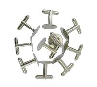 Fenteer 10x Rilievo Base di Gemelli Fai da Te in Argento Gemello Formale