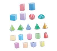 Fenteer 20 pezzi di forme 3D, solidi geometrici, giocattoli di apprendimento, blocchi di forme geometriche educativi per la scuola