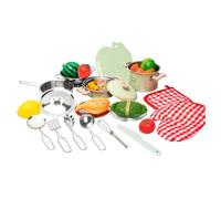 Fenteer 25 Pezzi Mini Set di Accessori da Cucina in Miniatura Kit di avviamento per casa delle Fate Modello di pentole Decorazione Fai da Te