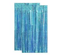 Fenteer 2X Tende con Frange Decorazioni per Feste 39 Pollici x 79 Pollici Decorazioni Pratiche novità Foto Sfondo Parete per Vetrine di Negozi, Azzurro