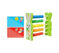 Fenteer Abaco in Legno per Bambini, Giocattolo di Matematica, Tabella di Moltiplicazione Bifacciale Inclusa, Giocattolo di Conteggio per Lo Sviluppo, Cornice, Bunny a Forma