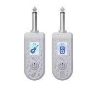 Fenteer Adattatore Microfono Trasmettitore Ricevitore Chitarra Professionale XLR per Chitarra Elettrica Strumenti Musicali Altoparlanti Amplificatore Audio, Set Bianco a