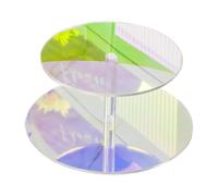 Fenteer Alzata per Cupcake in Acrilico, Supporto per Torta Rotondo Colorato, Vassoio Decorativo per Dessert, Espositore per Feste, Docce, Eventi, Buffet, 2 Strati