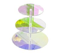Fenteer Alzata per Cupcake in Acrilico, Supporto per Torta Rotondo Colorato, Vassoio Decorativo per Dessert, Espositore per Feste, Docce, Eventi, Buffet, 3 Strati