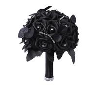 Fenteer Artificiali, Bouquet di Fiori Gotici, Bastoncini Floreali Da Collezione Scuri, Regalo, Ramoscelli, Foglie Nere per Giardino, Halloween, Nero