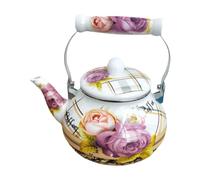 Fenteer Bollitore per Tè Smaltato, Caffettiera, Brocca per Bevande a Tenuta Stagna, Multiuso, Pentola Smaltata Floreale, Brocca per Acqua, per Ufficio, Cucina, Style a