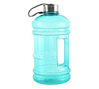 Fenteer Bottiglia d'Acqua Sportiva con Manico Bicchiere da Bere Portatile Contenitore a Bocca Larga Giara Motivazionale Riutilizzabile Adatta a Donne Uomini a, Blu