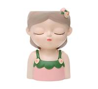 Fenteer Busto Vaso per Interni Decorazione di Pianta Decorazione Figurina Fiorna Fiorna a Forma di Ragazza per Ufficio Courtyard Room Courtyard Interno, Rosa 13x11,5x18 cm