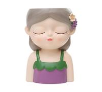 Fenteer Busto Vaso per Interni Decorazione di Pianta Decorazione Figurina Fiorna Fiorna a Forma di Ragazza per Ufficio Courtyard Room Courtyard Interno, Viola 13x11,5x18 cm