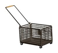 Fenteer Carrello per Lavanderia con Ruote, Versatile, Robusto, in Ferro, Resistente, Grande Contenitore Mobile per Uso Domestico, Appartamento, Hotel, Dormito, Grande Nero