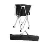 Fenteer Carrello per Palline da Tennis, Cesto Porta Palline da Tennis, Contiene 180 Palline, Raccoglitore di stoccaggio Pieghevole, Carrello didattico, Argento