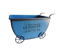 Fenteer Carrello portafiori in Metallo, carriola Moderna, fioriera Robusta, fioriera, vasi per Fiori per Giardino, Esterno, Interno, Patio, vetrina, Blu
