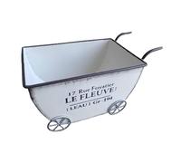 Fenteer Carrello portafiori in Metallo, carriola Moderna, fioriera Robusta, fioriera, vasi per Fiori per Giardino, Esterno, Interno, Patio, vetrina, Bianco