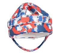 Fenteer Casco protettivo per bambini, cappuccio protettivo, assorbimento degli urti, per tutte le stagioni, per imparare a camminare, protezione per la testa, Rosso Blu Bianco