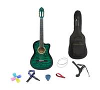 Fenteer Chitarra Acustica Chitarra Classica 6 Corde in Nylon Chitarra Leggera con Tacche per Prestazioni per Adulti per Esami di Viaggio per Principianti, Verde