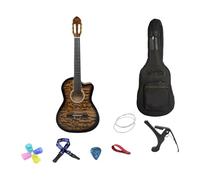 Fenteer Chitarra Acustica Chitarra Classica 6 Corde in Nylon Chitarra Leggera con Tacche per Prestazioni per Adulti per Esami di Viaggio per Principianti, Giallo Scuro