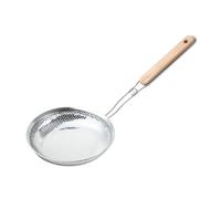 Fenteer Cucchiaio Schiumarola con Manico in Legno, Utensili da Cucina Comodi, Facile da Pulire, Colino in Acciaio Inossidabile, Mestolo per La Cottura dei, 16 Cm