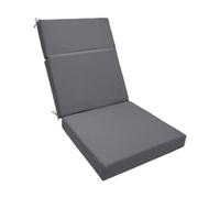 Fenteer Cuscino per Sedia da Giardino, Imbottito, Spesso, con Lacci, per Sedia a Sdraio, per Mobili da Giardino, per Interni Ed Esterni, Grigio Scuro
