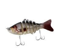 Fenteer Esche da Pesca Swimbait Multi Snodato Pesciolino Segmentato Esca Dura Artificiale con Movimento di Nuoto Realistico Adatto per Acqua Dolce Salata Trot, Rosso