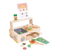 Fenteer Giocattolo di Pizza in Legno, Gioco di Ruolo, Giocattoli per Genitori E Bambini, Giochi per Le Vacanze