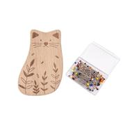 Fenteer Kit di Strumenti per Cucire Sicuri, Porta-aghi Portatile, Simpatico Regalo per Ricamatrice, Accessori per Ricamo, Gatto