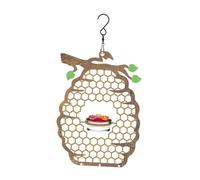 Fenteer Mangiatoia per Colibrì, Distributore di Cibo, Campanellino a, Pratica Mangiatoia a Nido d'Ape Robusta, Mangiatoia per Uccelli Sospesa per Co, Senza Campana