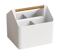 Fenteer Organizer Portatile Fai da Te, Cestino Diviso, Pratico Contenitore per Articoli Maniglia, Borsa da Doccia per Scrivania, Camera da Letto, Art, Bianco
